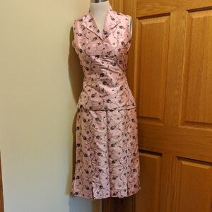 NWT Harold's Pink and Black Floral Midi Dress set size 0